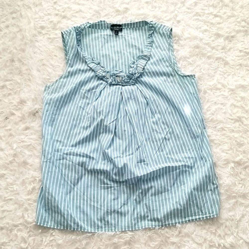 Talbots Blue and White Stripe Top Sz Small